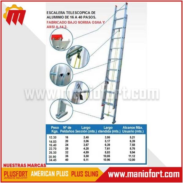 Escalera de aluminio telescopica