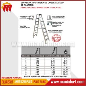 Escalera tipo tijera doble acceso